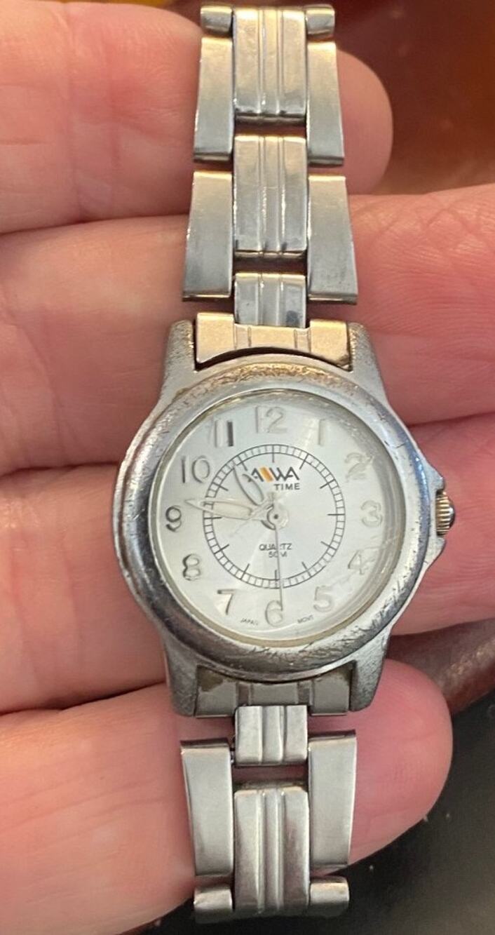 Women's Silver Tone AIWA Time Watch, WR to 50M, Adjustable Band